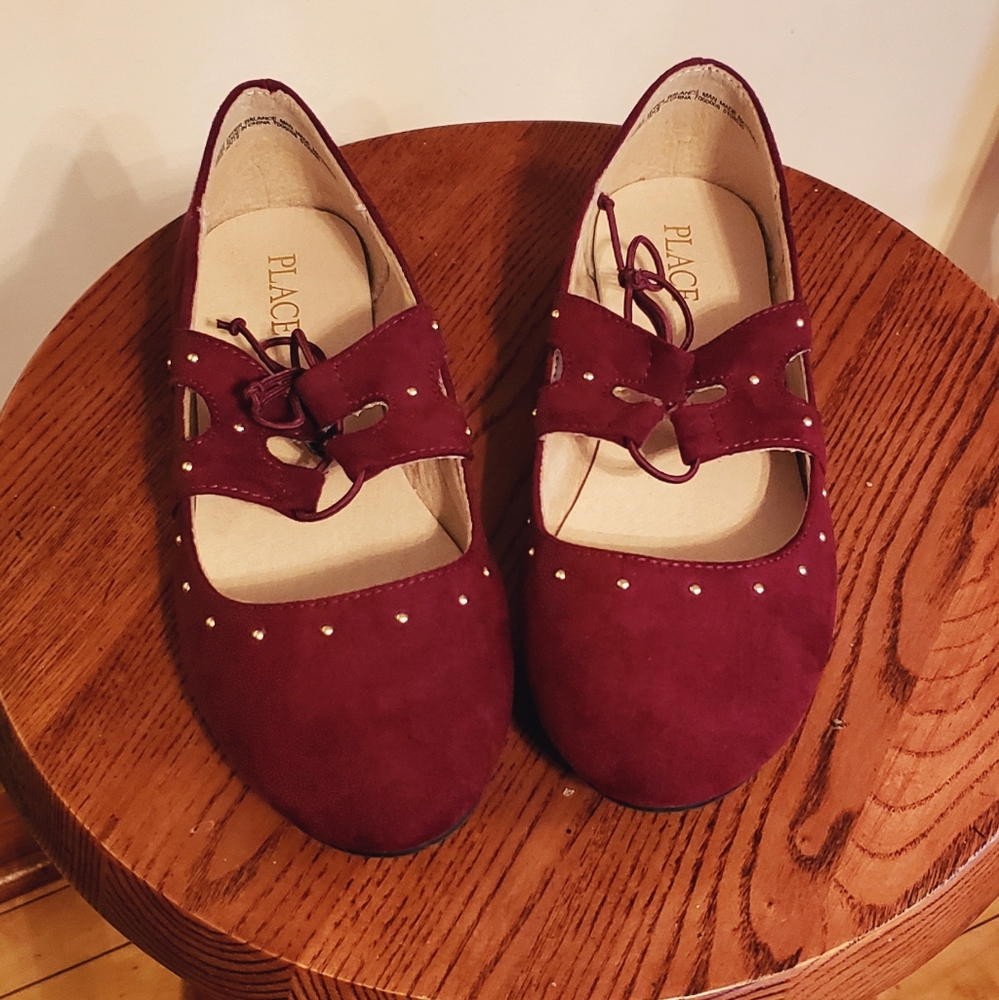 Maroon suede shoes